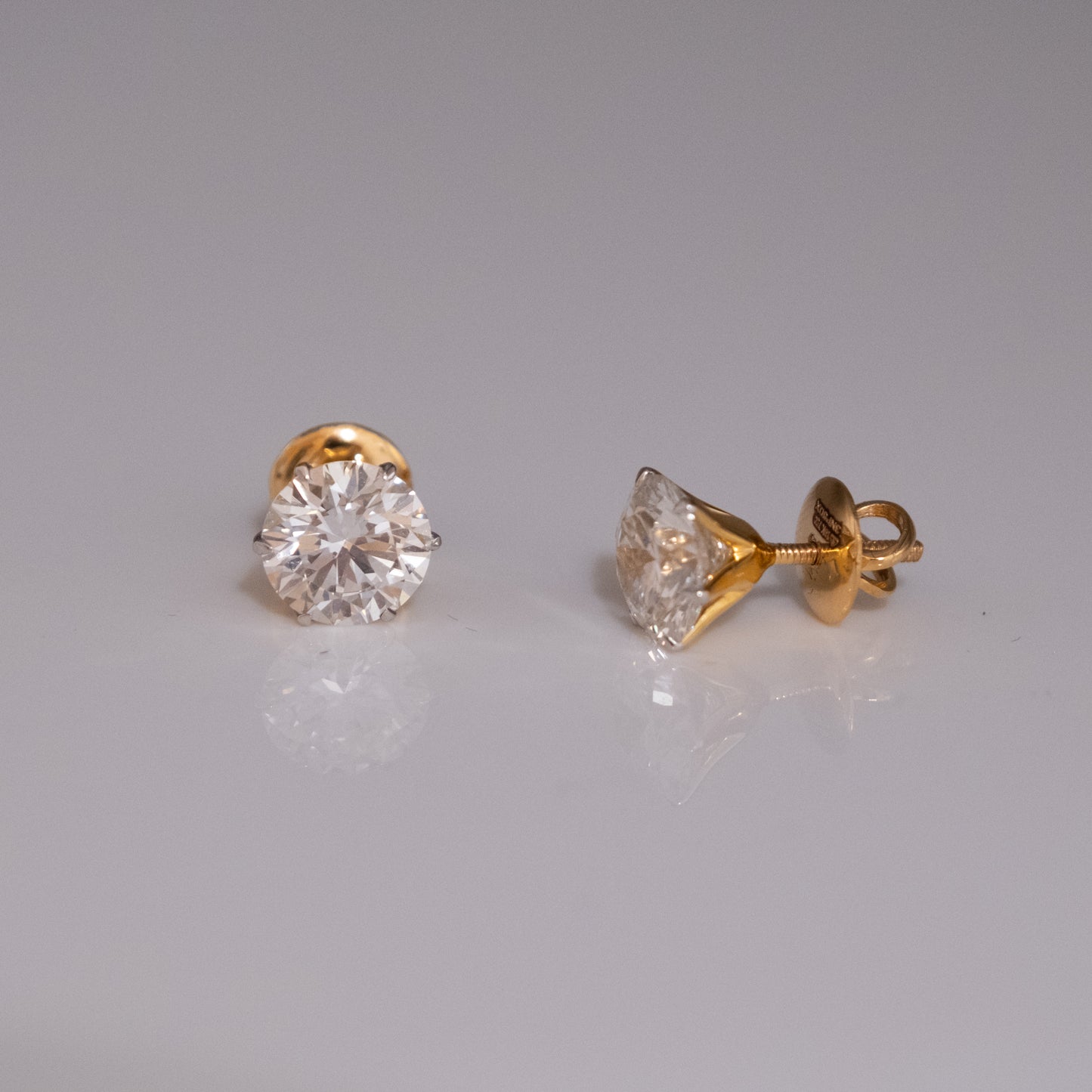 3-3ct Round Solitaire Earrings