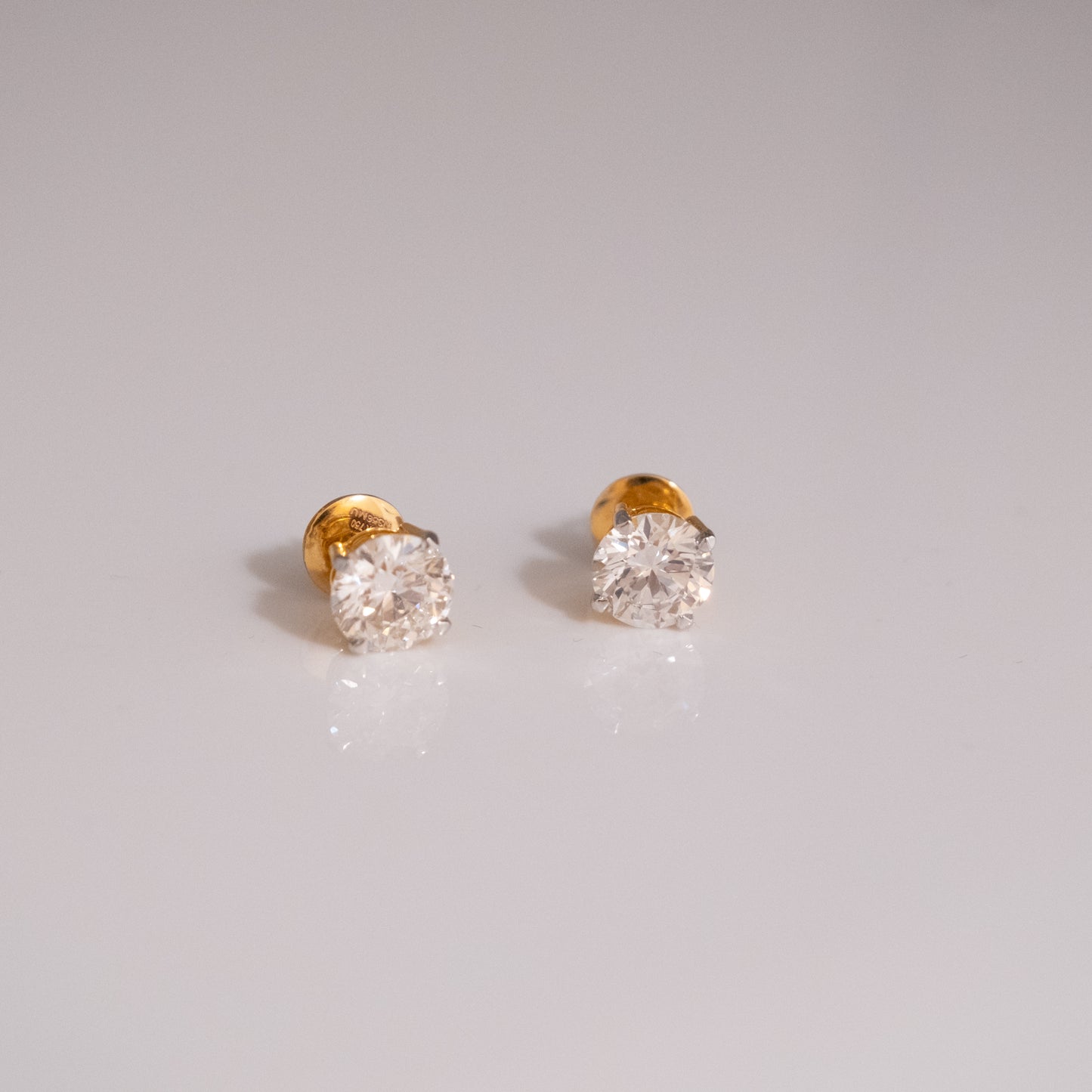 2-2ct Round Solitaire Earrings