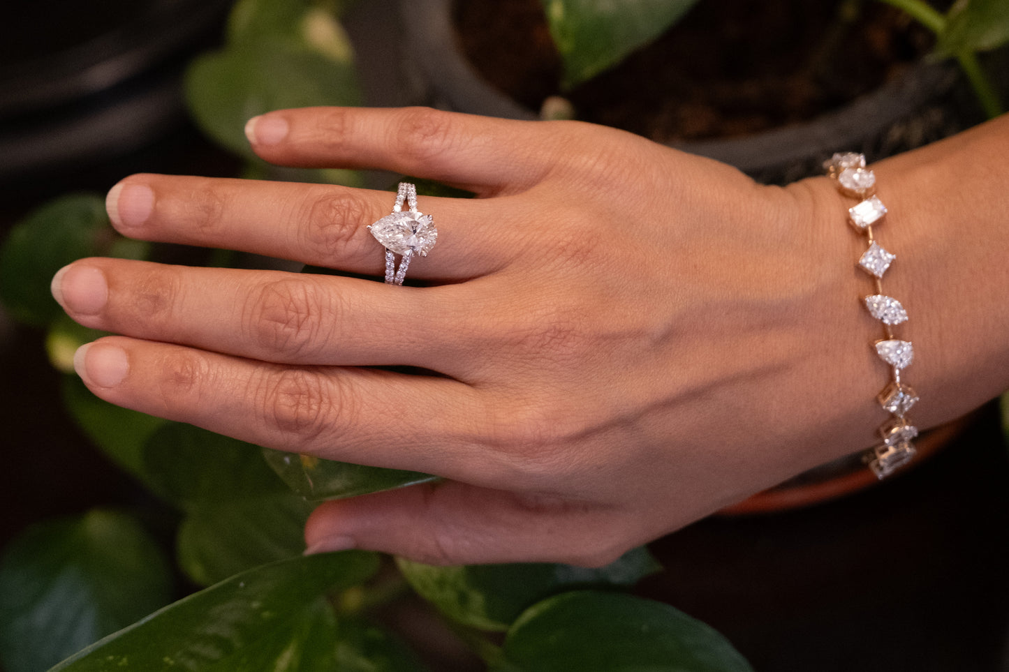 3 ct Pear Solitaire Ring