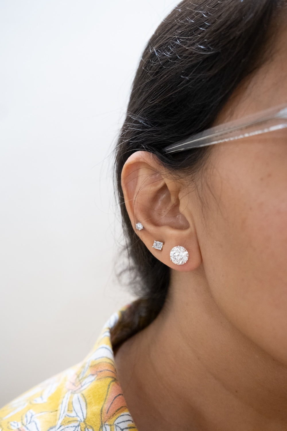 3-3ct Round Solitaire Earrings