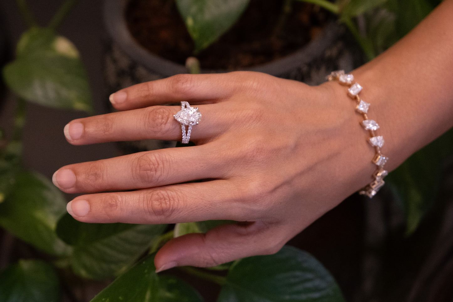 3 ct Pear Solitaire Ring