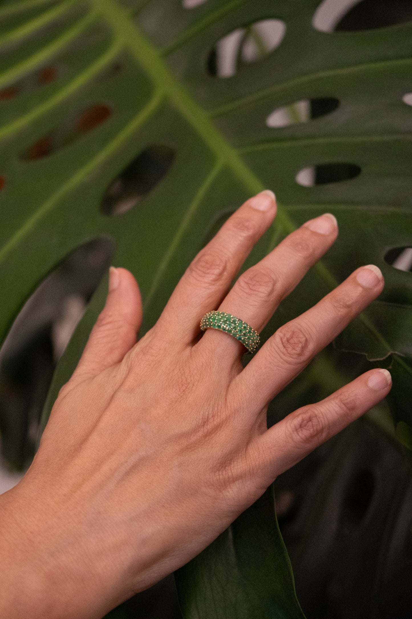 Emerald Pavé Ring