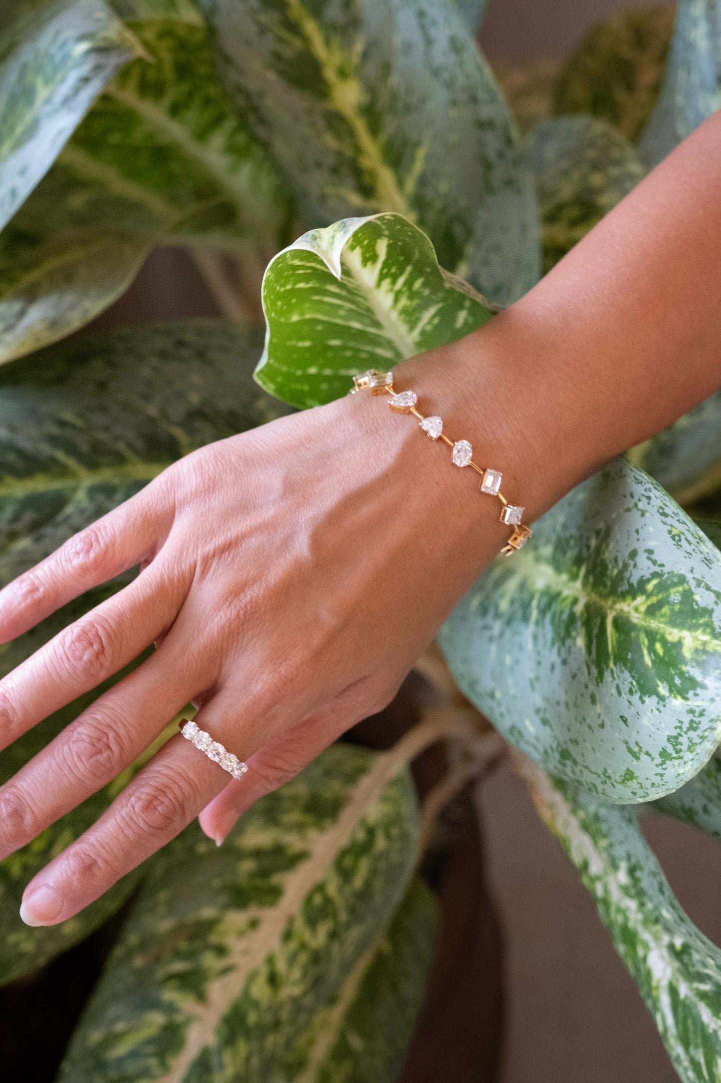 50 cent Multi-Shape Diamond Half Bracelet