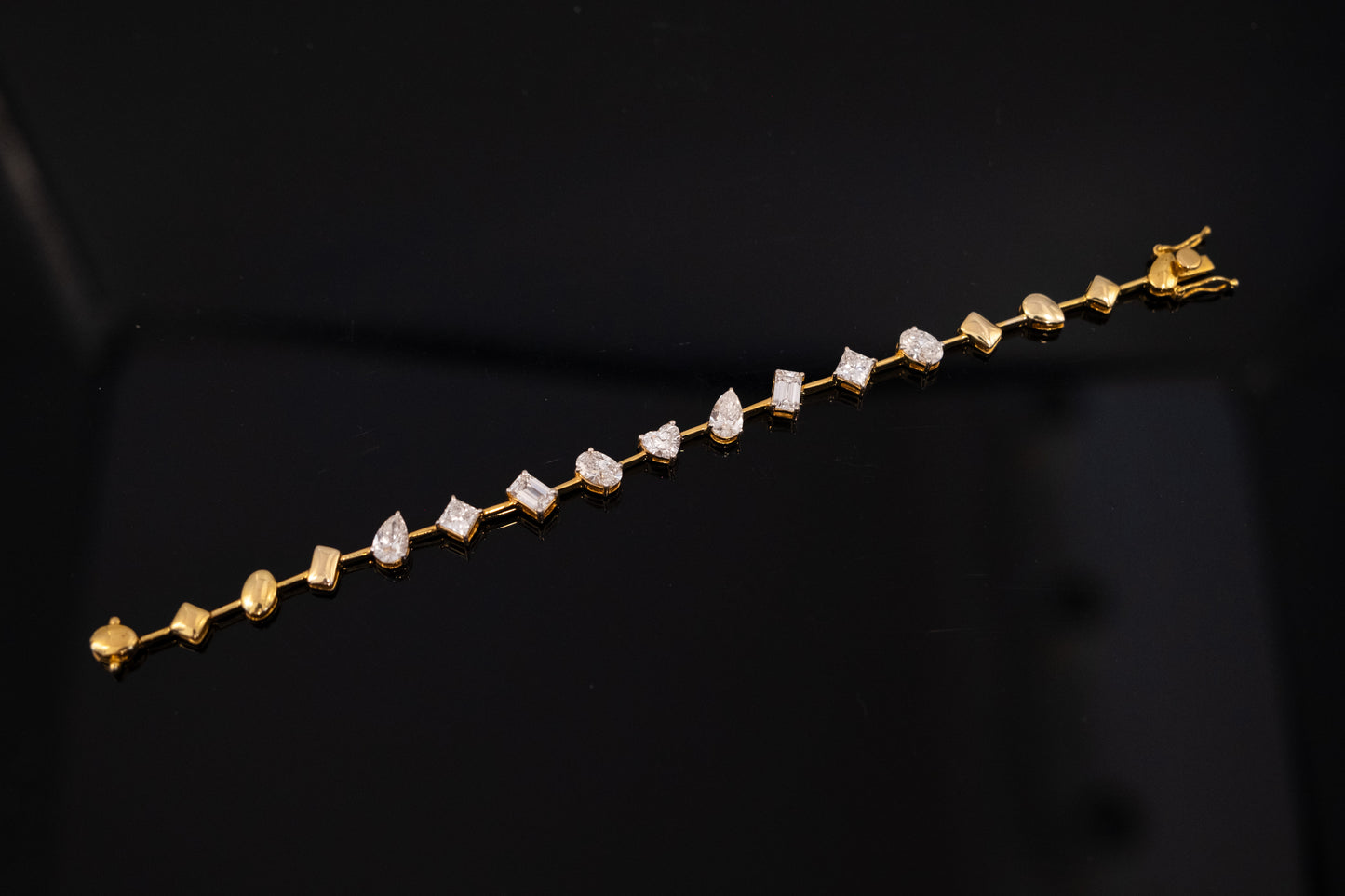 50 cent Multi-Shape Diamond Half Bracelet