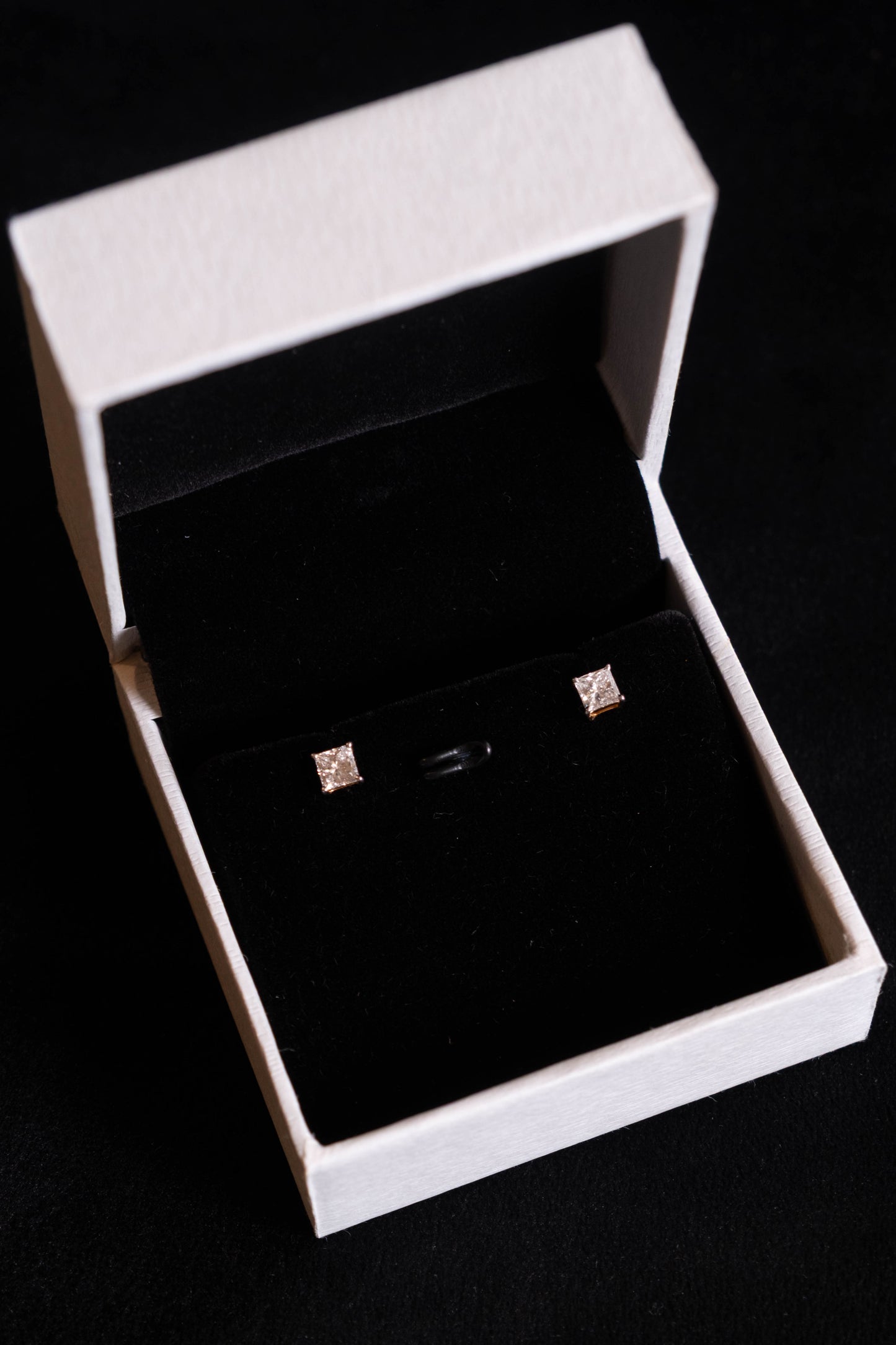 0.5-0.5ct Princess Cut Solitaire Earrings