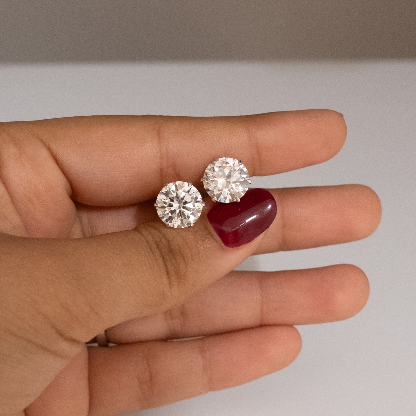 3-3ct Round Solitaire Earrings