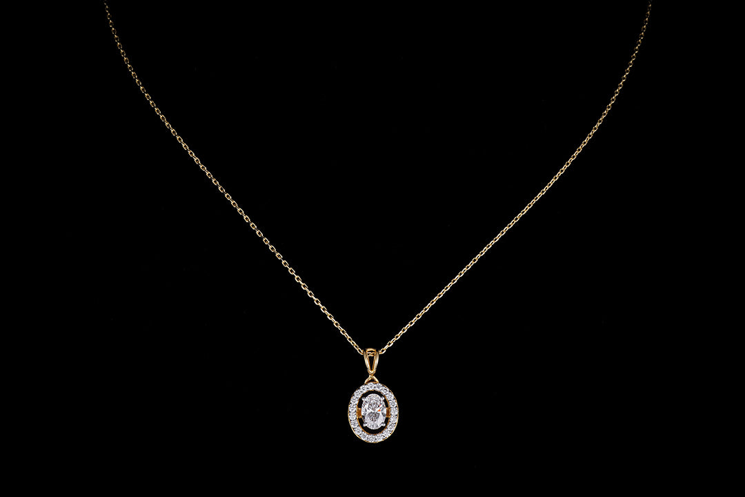 Oval Halo Pendant