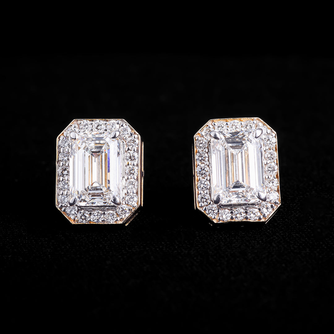 2-2ct Emerald Cut Solitaire Earrings