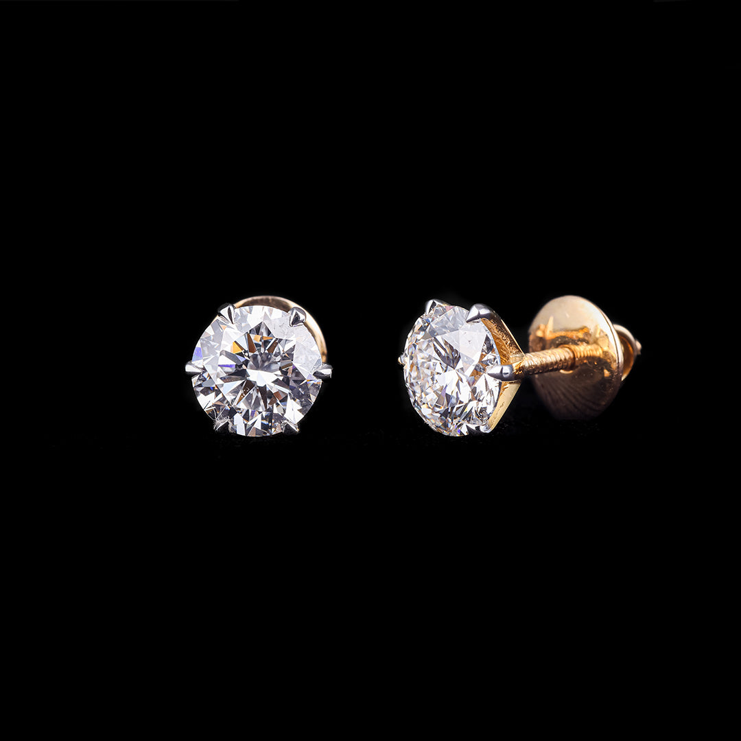 1.5-1.5ct Round Solitaire Earrings