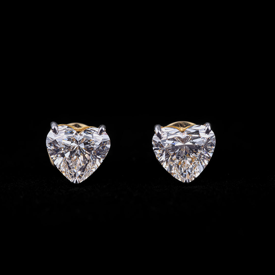 1.5-1.5ct Heart Solitaire Earrings