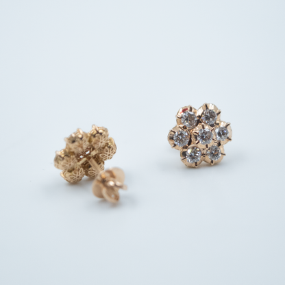 7 Diamond Floral Earring