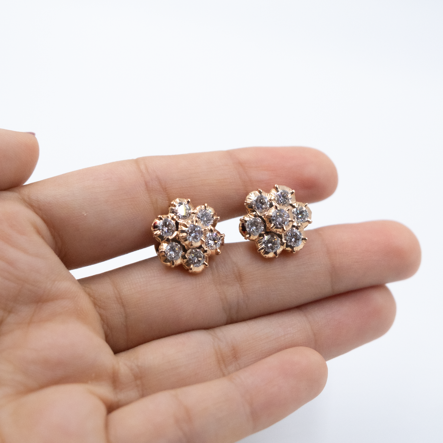 7 Diamond Floral Earring