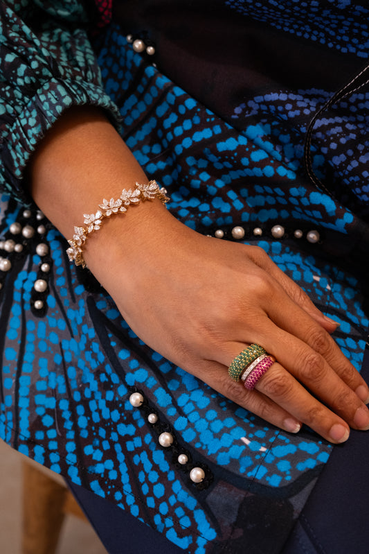 Pear, Marquise Floral Bracelet