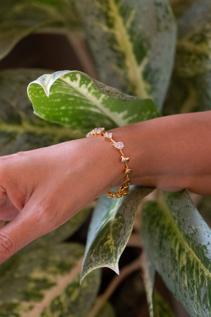 50 cent Multi-Shape Diamond Half Bracelet