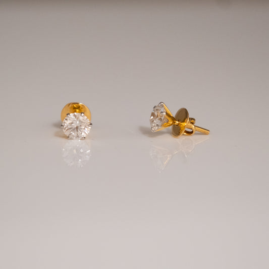1-1ct Round Solitaire Earrings