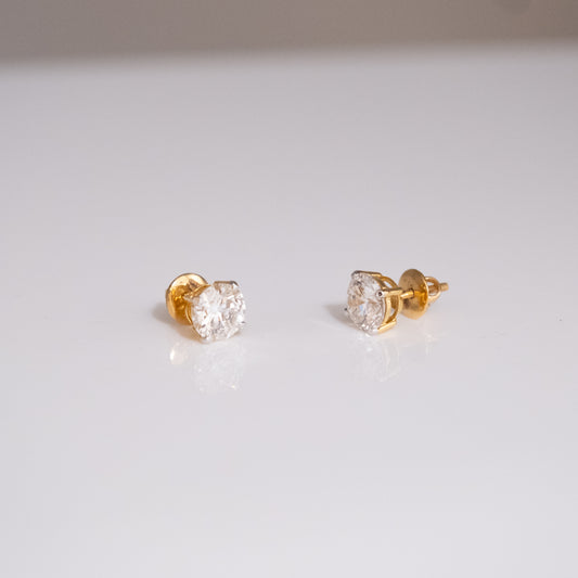 2-2ct Round Solitaire Earrings