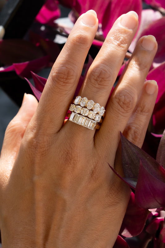 Oval Half Eternity Ring