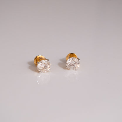 2-2ct Round Solitaire Earrings