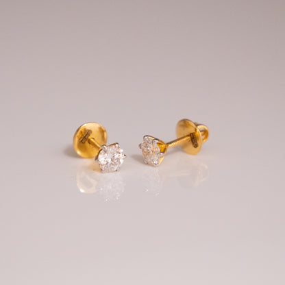 0.5-0.5ct Round Solitaire Earrings