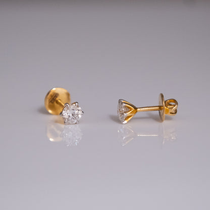 0.5-0.5ct Round Solitaire Earrings