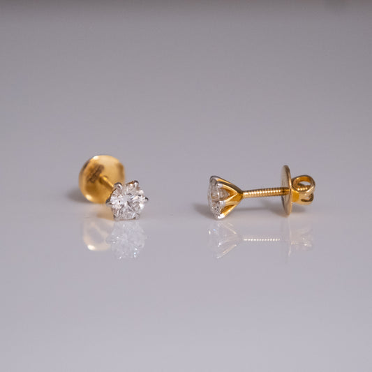 0.5-0.5ct Round Solitaire Earrings