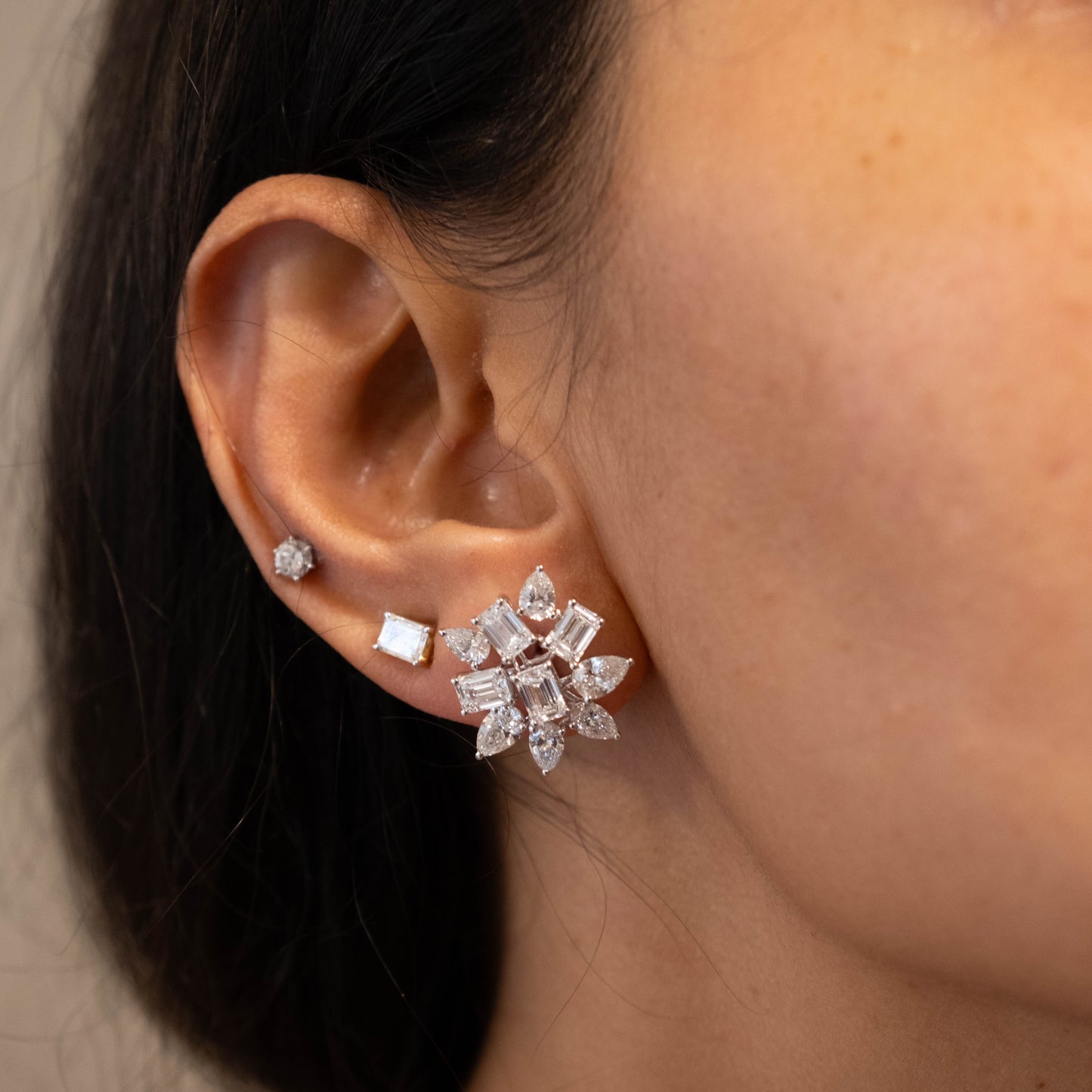Geometric Cluster Earring