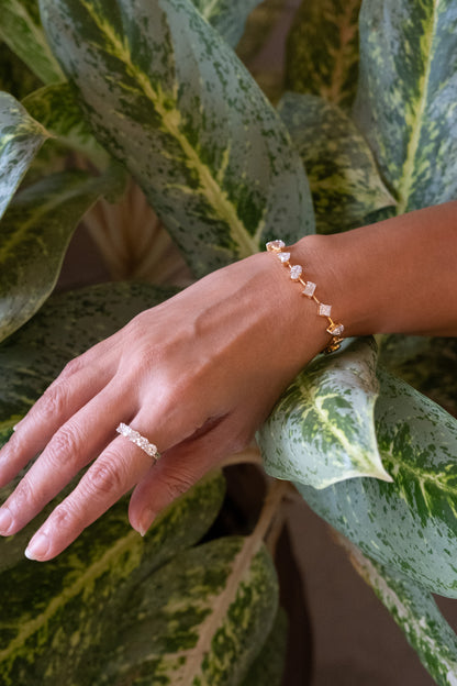 50 cent Multi-Shape Diamond Half Bracelet