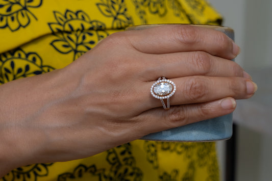 2 ct Oval Solitaire Halo Ring