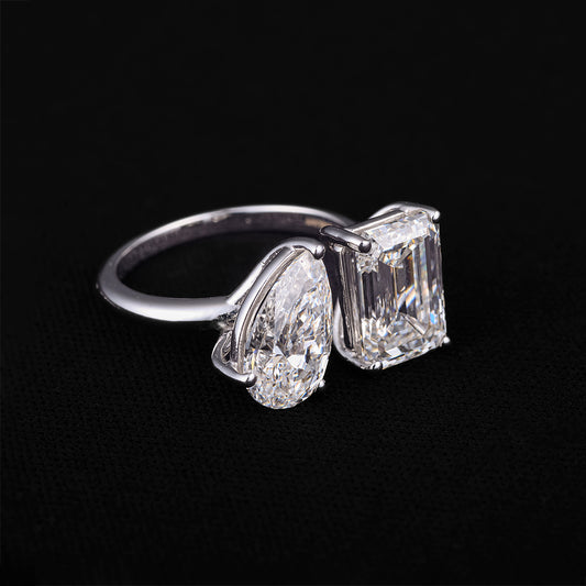 Toi et Moi Solitaire Ring