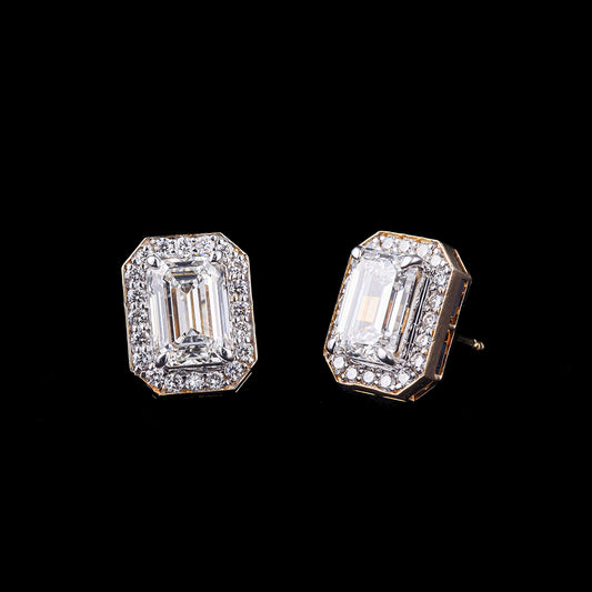 2-2ct Emerald Cut Solitaire Earrings