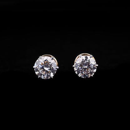 1.5-1.5ct Round Solitaire Earrings