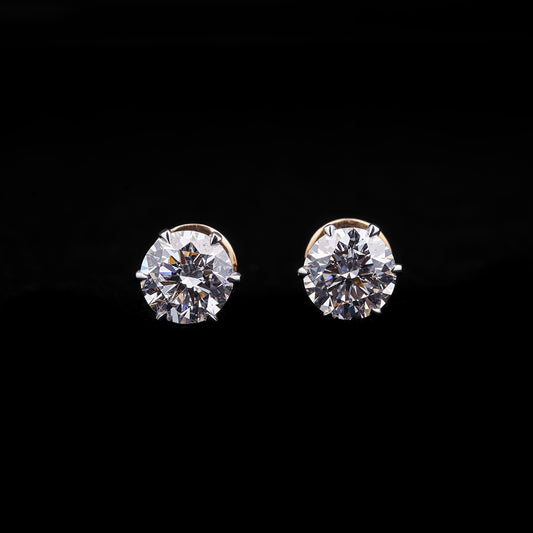 1.5-1.5ct Round Solitaire Earrings
