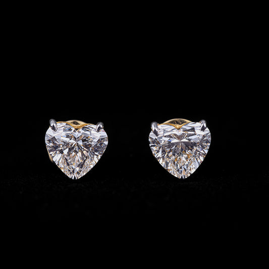 1.5-1.5ct Heart Solitaire Earrings
