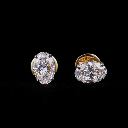 1-1ct Oval Solitaire Earrings