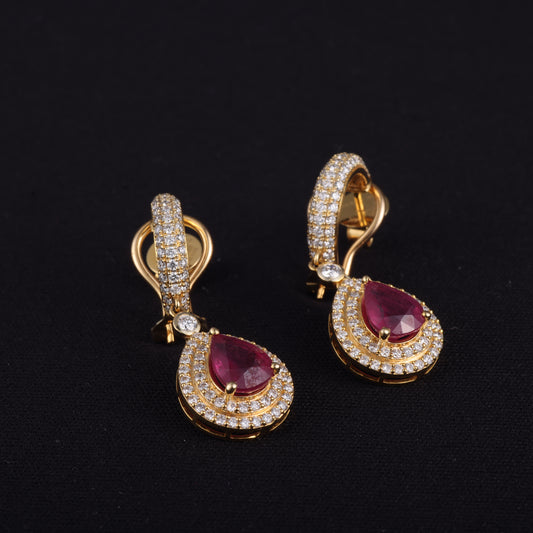 Dangling Ruby Earrings